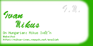 ivan mikus business card